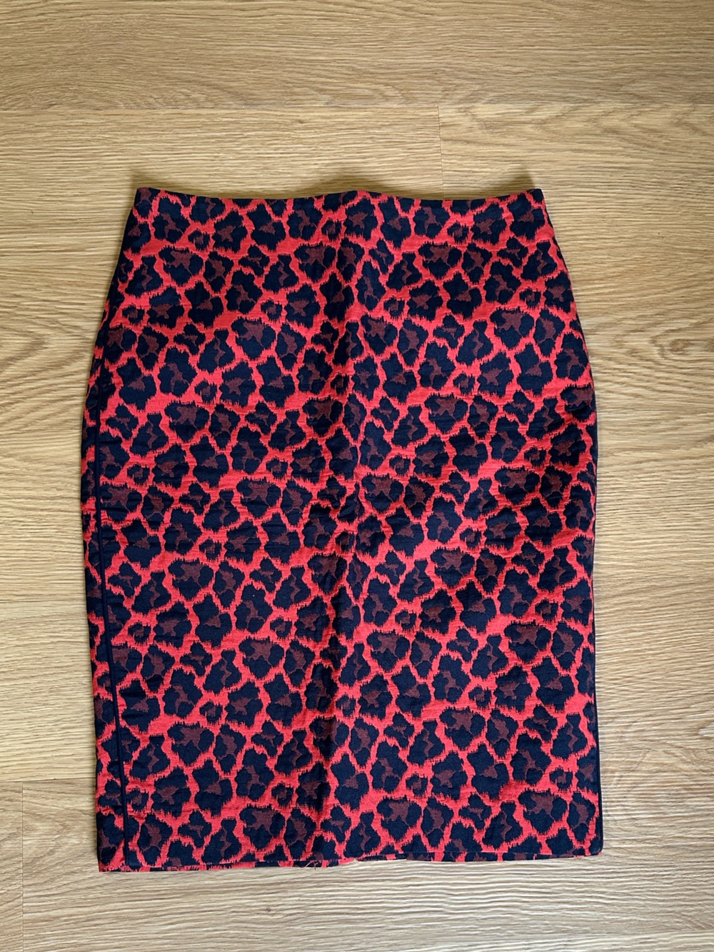 The Limited Red and Deep Purple Leopard-Print Pencil Skirt